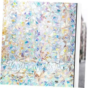 Window Privacy Film, Rainbow Window Clings, 3D Decorative Window 17.5" x 78.7" - Picture 1 of 8