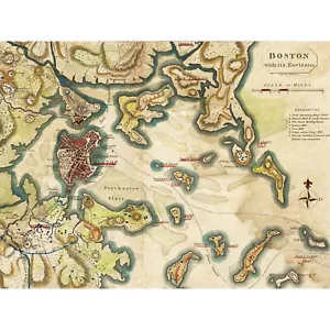 Wayne 1806 Map Boston Ma Environs War Seige Huge Wall Art Poster Print - Picture 1 of 5