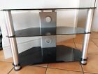 Black Glass Tv Stand With Shelving.