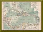 alte Landkarte +Westindien u. Zentralamerika+ 1887 +Karibik,Antillen,Nikaragua+