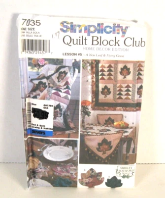 Simplicity Quilt Block Club #5: New Leaf & Flying Geese Pattern #7035 UC - Image 1 of 2