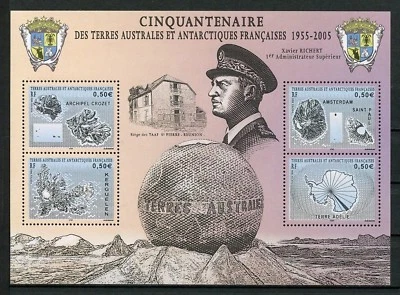 FSAT / TAAF - "50 YRS OF FRENCH ANTARCTIC TERRITORY" MNH MS 2005 ! - Image 1 of 4