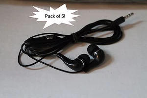5er-Pack SCHWARZ/SILBER 3,5 mm In-Ear Headset Ohrhörer mit Mikrofon - Bild 1 von 6
