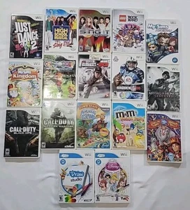 Lot of 17 Nintendo Wii Games-Just Dance-Call Of Duty-Lego Rock Band-Sing It - Picture 1 of 15