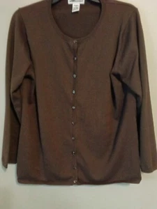 Jessica London Sweater Womens Sz Large Cotton Acrylic Long Sleeve Button Front - Picture 1 of 3