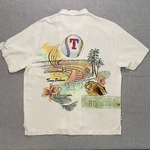 Tommy Bahama Texas Rangers Veracruz Cay Mens Large Button Up Shirt New - Picture 1 of 12