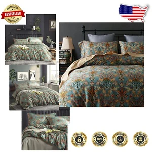 Elegant King Size Floral Comforter Set with 2 Pillow Shams - Boho Chic Design - Picture 1 of 9