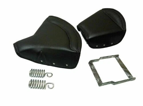 Se adapta a Royal Enfield Classic 500 asiento de cuero con resorte delantero trasero Foto 1 de 1