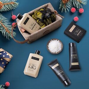 Holiday Christmas Men's YARD HOUSE Bath & Body Gift Basket -Lux At-home Spa Set