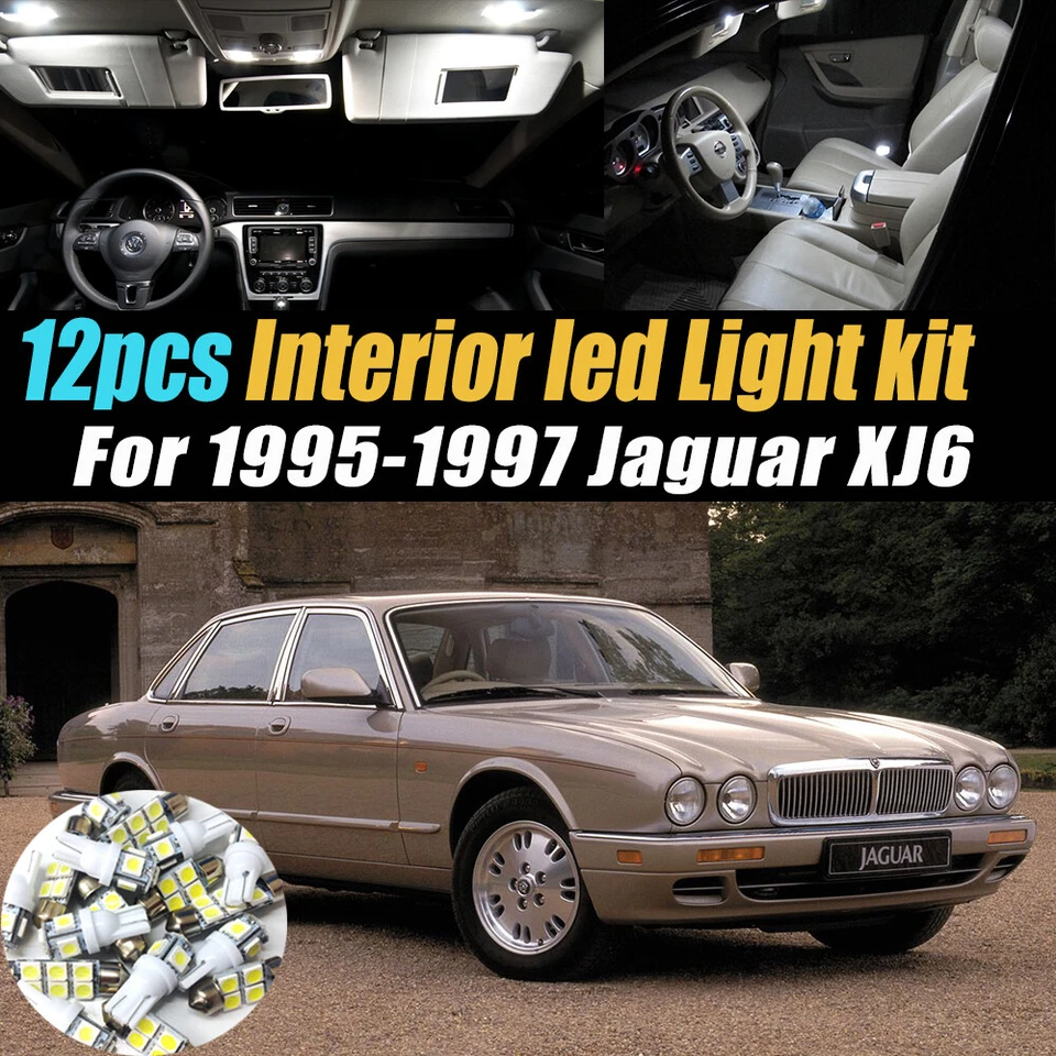 Paquete de kit de bombillas LED interiores súper blancas para auto de 12 piezas para Jaguar XJ6 1995-1997 Foto 1 de 4
