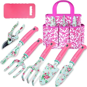 Gardening Tools, 8 Pcs Heavy Duty Floral Garden Tool Set Birthday Gifts for Wome - Picture 1 of 12