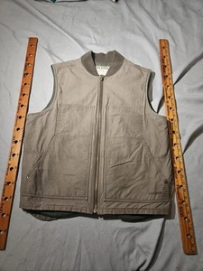Filson Vest Mens Large Beige Walnut Dry Wax Tin Cloth Insulated Work Primaloft  - Picture 1 of 14