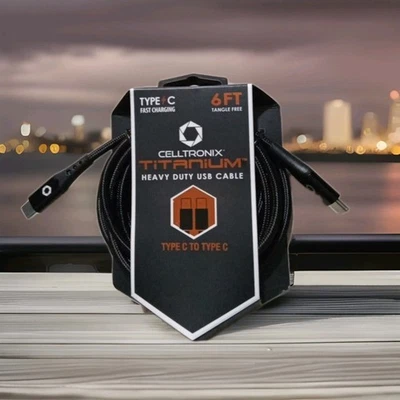 Cable USB-C de alta resistencia Celltronix Titanium 6' sin enredos - Nuevo Foto 1 de 2