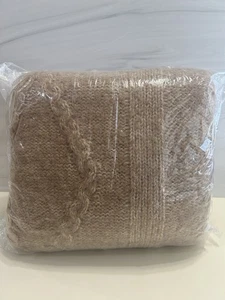 Pottery Barn Diamond Knit Throw 50x60 Heathered Camel NWOT - Picture 1 of 3
