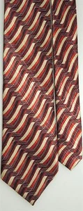 Mark Jason Boys' 100% Silk Red Wavy Neck Tie 3" x 49" - Picture 1 of 2