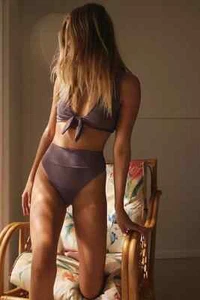 Beach Riot Highway Ribbed Bikini Bottoms Size M Purple Haze Swimwear - Picture 1 of 6