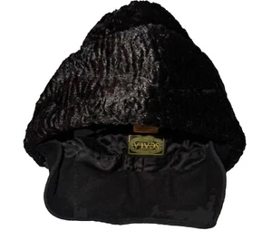 Cappello cosacco russo vintage Scala paraorecchie velluto schiacciato taglia S/M nero inverno caldo - Foto 1 di 11