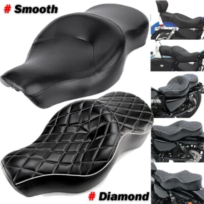 Asiento doble conductor pasajero para Harley Sportster XL hierro 883 1200 personalizado Foto 1 de 4