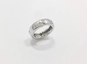Modern 6mm Clear Stone Droplet Inlay Stackable Band Ring Size 7 Sterling Silver - Picture 1 of 7