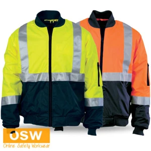 Hi Vis 2 Tone Day Bomber Jacket with CSR Reflective tape Waterproof 3762 - Picture 1 of 4