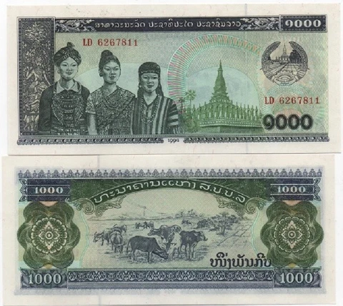 Laos - 1000 Kip 1994 UNC Pick 32b Lemberg-Zp Cover