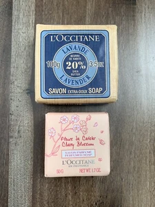 L’occitane 3.5oz Lavneder 1.7oz Cherry Blossom Savon Pefumed Bar Soap New - Picture 1 of 6