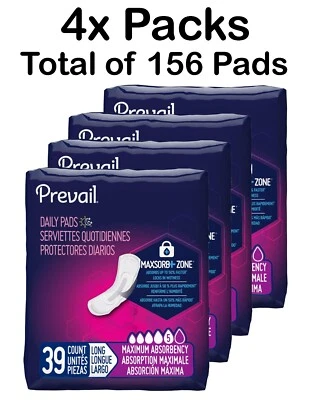 Prevail Incontinence Bladder Maximum Absorbency Control Pads, Long, 156 Count - Image 1 of 4
