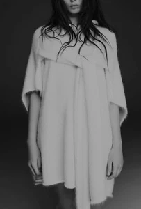 Zara Ecru Alpaca Blend Oversize Cape Sweater Limited Edition Hood Scarf RRP £149 - Picture 1 of 6