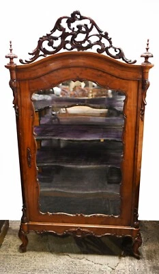 Antique French Display Cabinet Rustic Mahogany Vitrine 1840 - Image 1 of 4