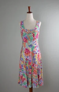 LAUREN RALPH LAUREN $139 Floral Paisley Stretch Tank Dress Size Small Petite - Picture 1 of 6