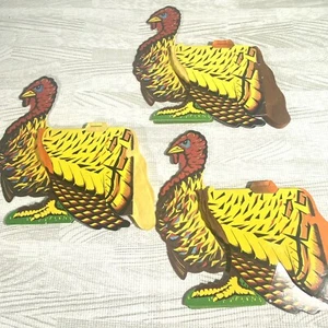 Pfeife Waben Erntedank Türkei Vintage Seidenpapier Herzstück 3 Stück Posten - Bild 1 von 10