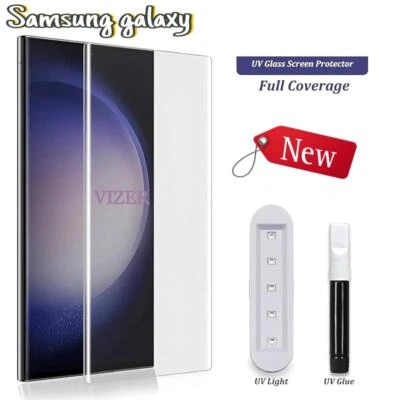  Vollkleber UV Flüssig Hartglas Displayschutzfolie Samsung S22 S23 ULTRA - Bild 1 von 4