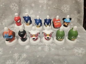 Good 2 Grow Drink Toppers Lot Of 12 Sonic Spiderman Mickey Lightning Mcqueen - Picture 1 of 6