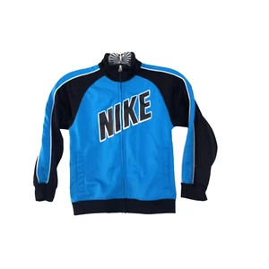 Nike Track Jacket Youth Kids Size 7 Zip Up w/ pockets 2 Tone Blue and Black - Picture 1 of 8