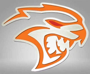 Badges Orange Redeye Hellcat Inlay 2pc fits 15-23 Dodge Challenger SRT Hellcat - Picture 1 of 3