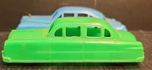 1950s Dime Store Pladtic Cars Saloon Auto 1940s Blue, Green Vintage - Picture 1 of 12