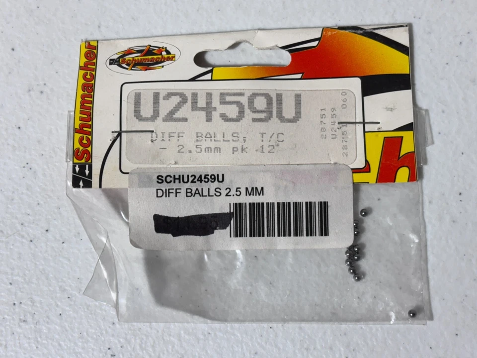 Bolas diferenciales Schumacher U2459U vintage 1/10 RC R/C TC 2,5 mm cantidad 12 NUEVAS NOS Foto 1 de 1
