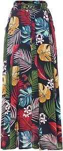 Women's Classy Floral Print A-Line Boho Flared Long Maxi Skirts Bk M - Picture 1 of 8