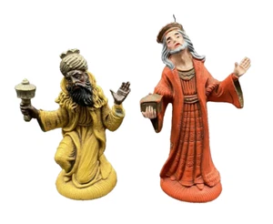 Vintage Italy Two Wisemen Black #12/7 & White #12/6 Nativity Figurines - Picture 1 of 12