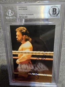 Brady Boone Beckett Certificato Firmato Auto Candid 3x5 WWF WCW WRESTLING DEFUNTO - Foto 1 di 3
