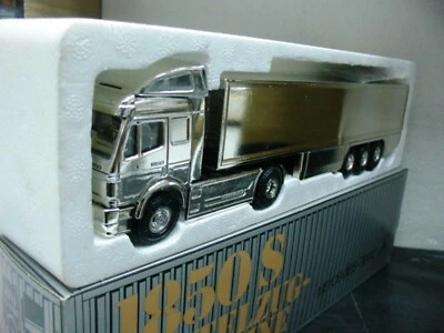 WOW EXTREMELY RARE Mercedes 1850S Tractor+Box Trailer Chrome 1:43 NZG-Minichamps - Image 1 of 2
