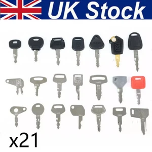 21Pcs Key Master Plant Set Excavator Digger Dumper Keys - Picture 1 of 9