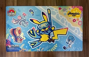 Pokemon 2024 Worlds Side Event Pikachu Playmat Honolulu Limited Super Rare WCS - Picture 1 of 2