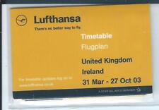 Airline Timetable - Lufthansa - 31/03/03 - UK Ireland Edition - S