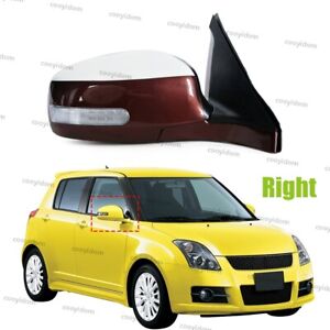 1 Pcs Right For Suzuki Swift 2005-2016 Rear-View Mirror Assembly 5PIN White&Red