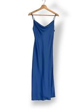 Urban Outfitters Satin Cowl Neck Slip Dress Blue Light Before Dark Size S
