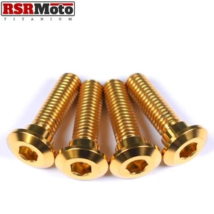 Kawasaki ZZR1100 ZZR1200 ZX12R Titanium Rear Disc Rotor Bolts, All Models, Gold - Picture 1 of 3