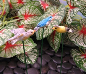 Miniature Dollhouse Fairy Garden Set of 3 Birds in Flight Picks - Buy 3 Save $5 - Picture 1 of 1