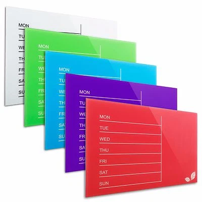 Wochenplaner Familienplaner Magnettafel Glastafel Wandtafel Glasboard, 5 Farben