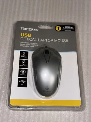 Targus USB Laptop Mouse Optical Cable Gray USB PC Wired Notebook Brand New - Image 1 of 2